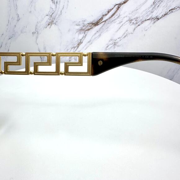 New VERSACE Sunglasses Brown Gold Acetate & Metal Cat Eye w/ Case main image 16